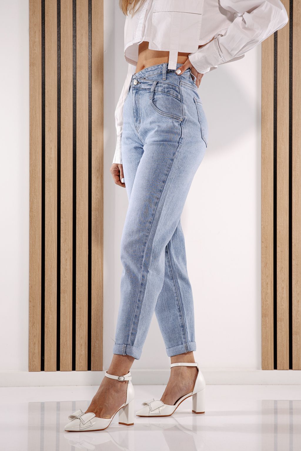 Női Baggy Fit farmernadrágok  Nadia kék #A1379