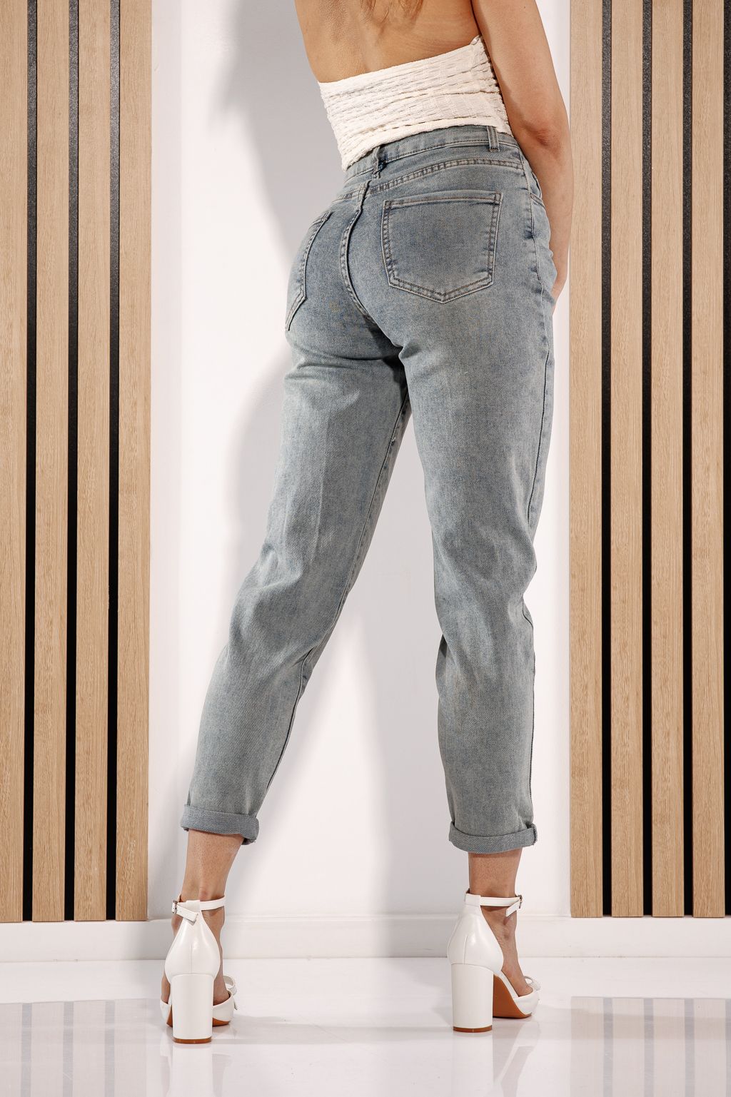 Női Baggy Fit farmernadrágok Olga kék #A1381