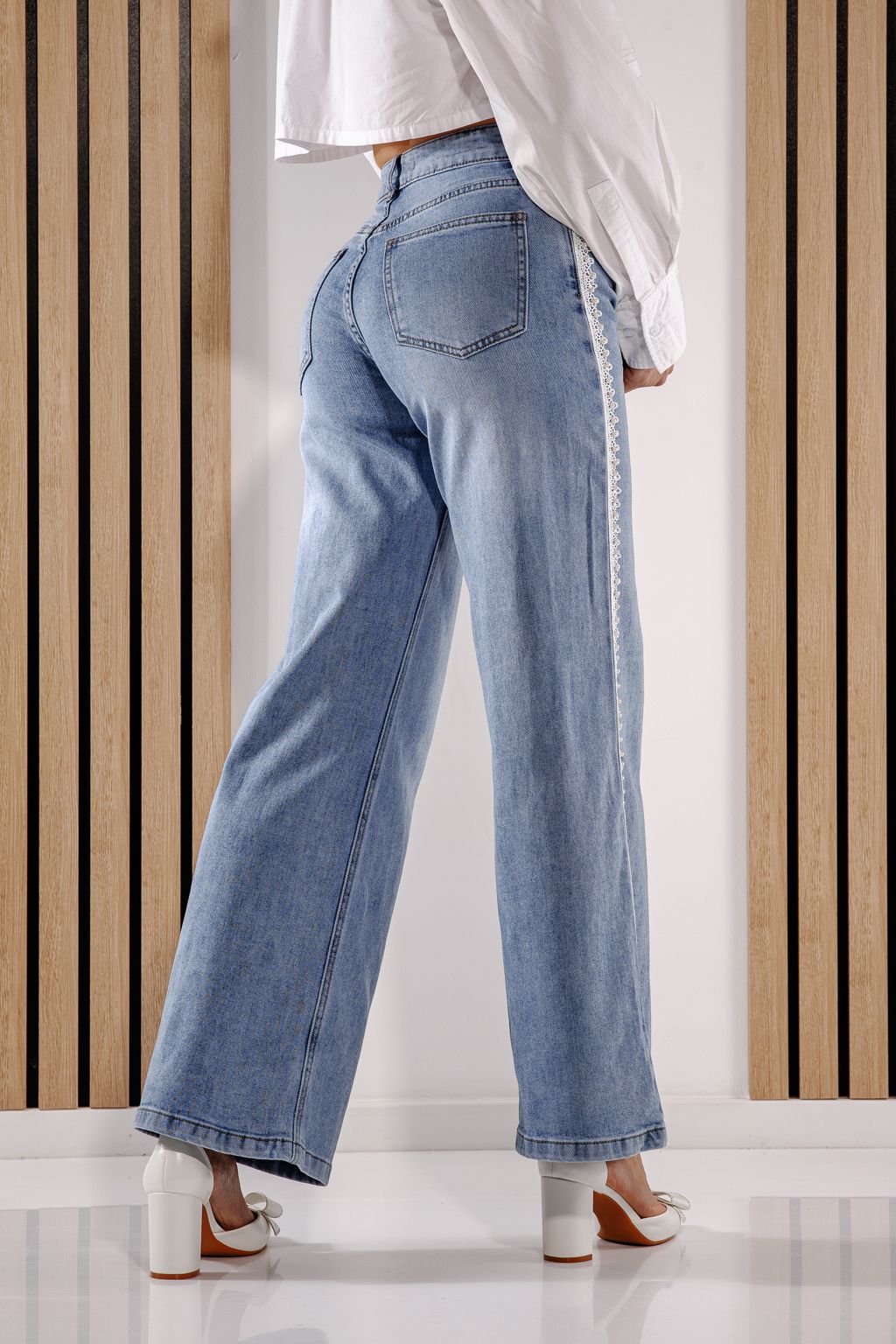 Női Wide Leg farmernadrágok Anuva kék #A1384