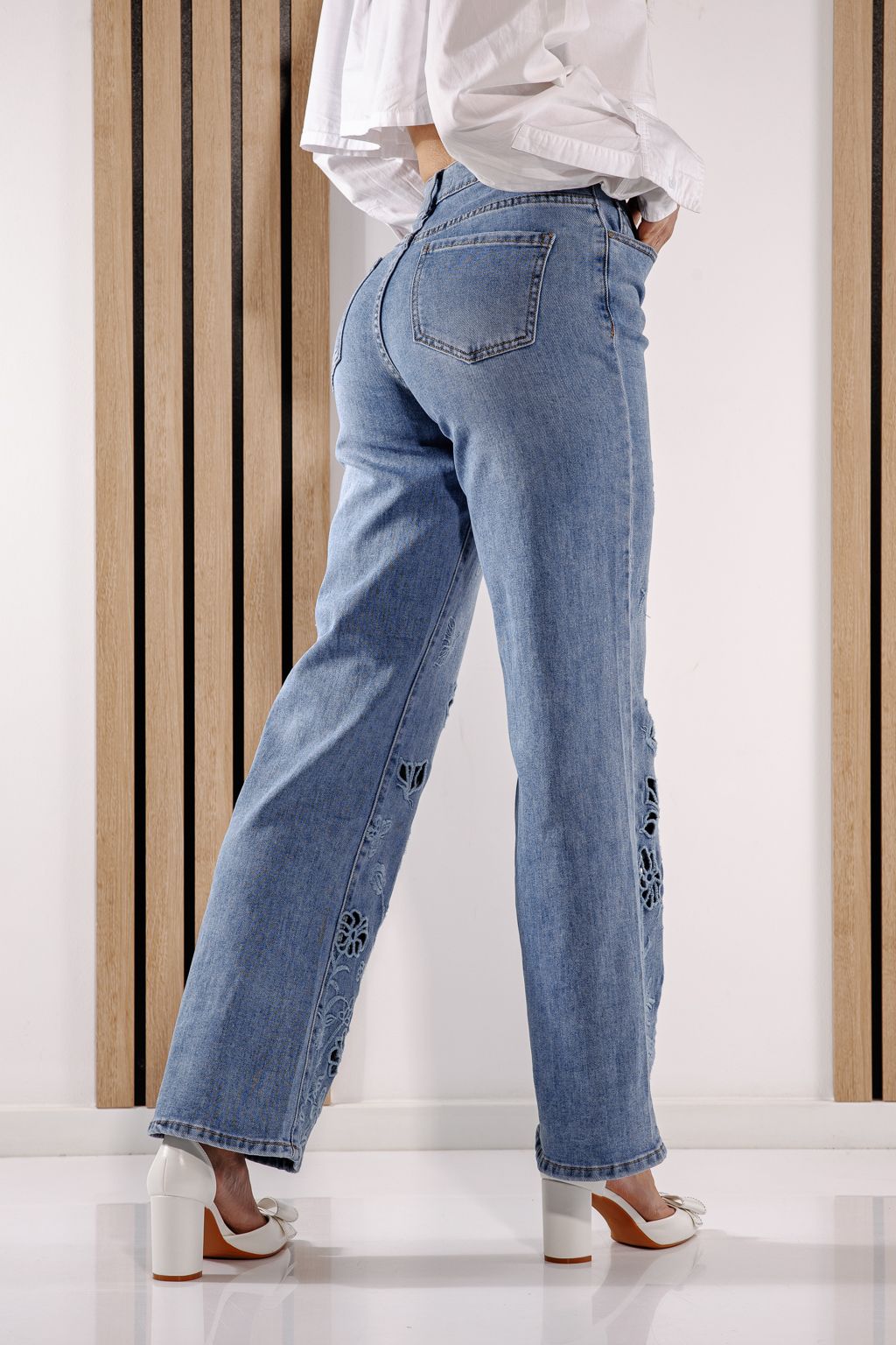 Női trapéz farmer  Alyona kék #A1383