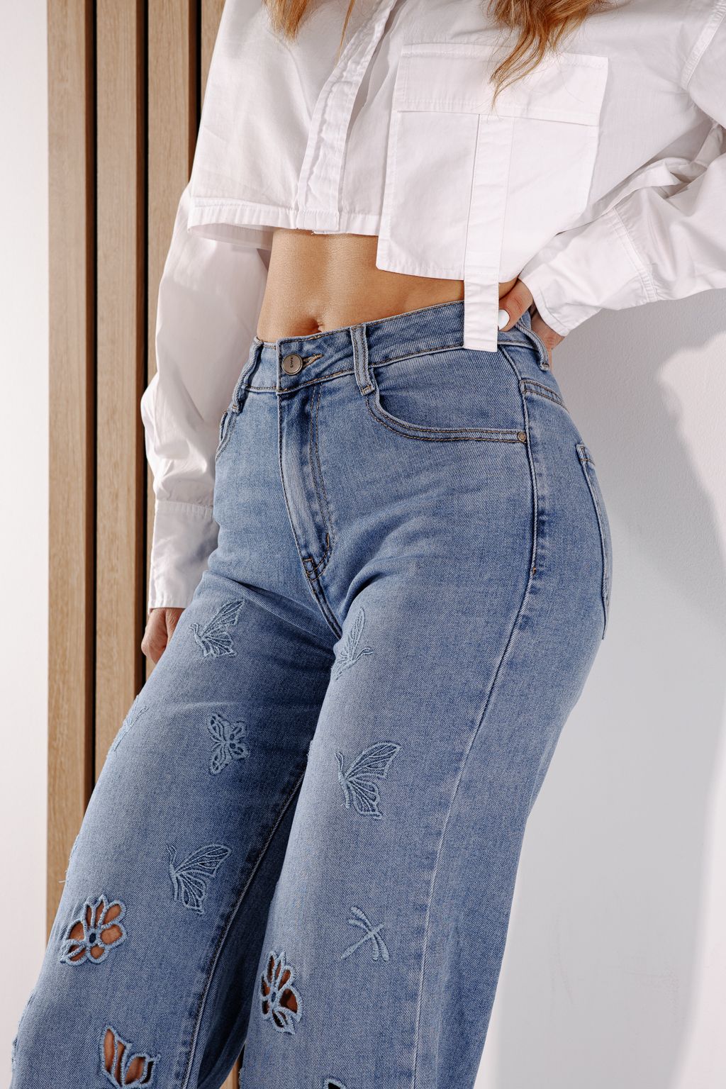 Női trapéz farmer  Alyona kék #A1383