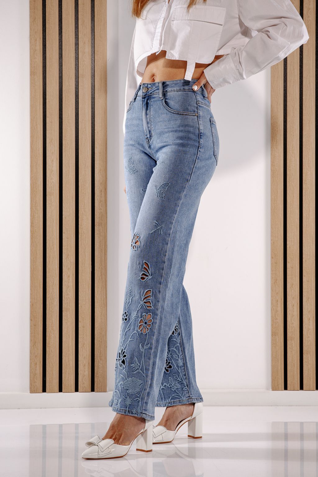 Női trapéz farmer  Alyona kék #A1383