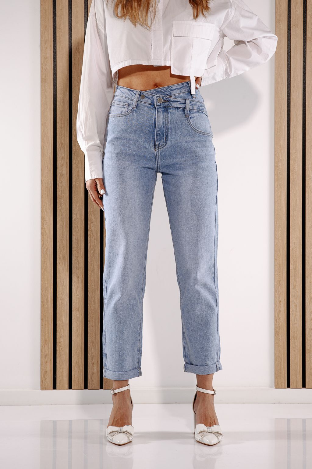 Női Baggy Fit farmernadrágok  Nadia kék #A1379