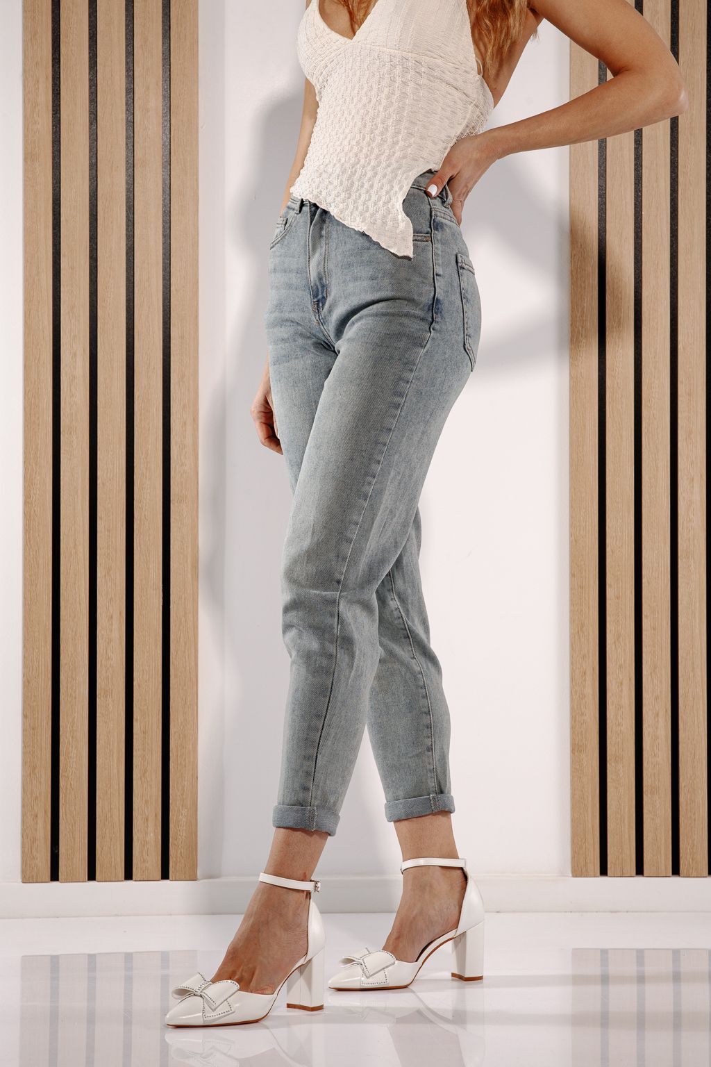 Női Baggy Fit farmernadrágok Olga kék #A1381