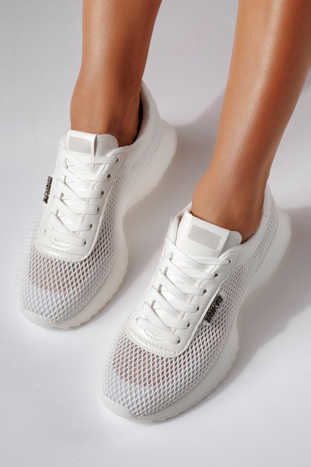 Női sportcipők fehéri textil anyagból készült Elah #24463