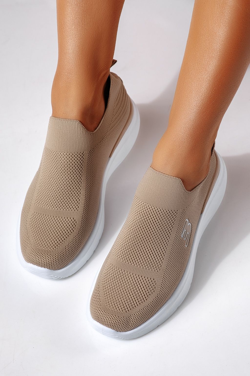 Női sportcipők khaki textil anyagból készült Alona #24458