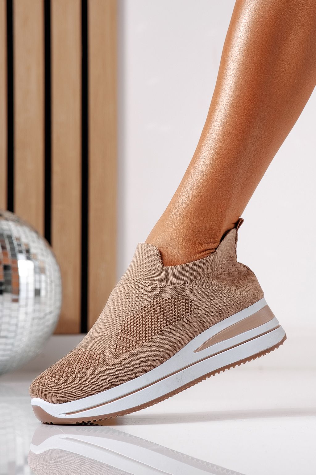 Női sportcipők khaki textil anyagból készült Fausta #24469