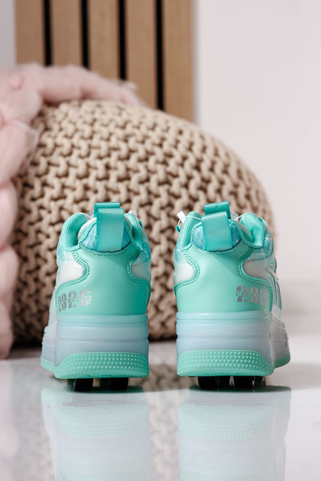 Zöld textil rollercipő Helys #24393