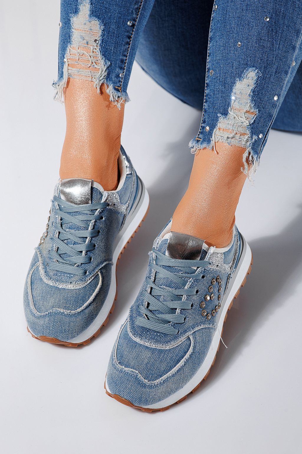 Női kék textil tornacipő Elsa #24496