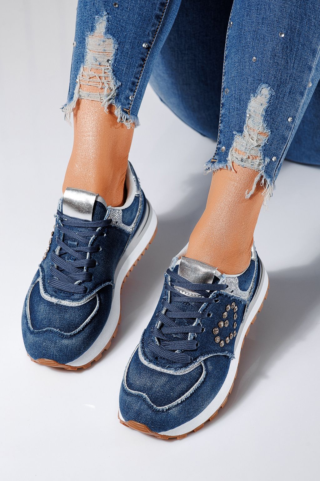 Női kék textil tornacipő Elsa #24497