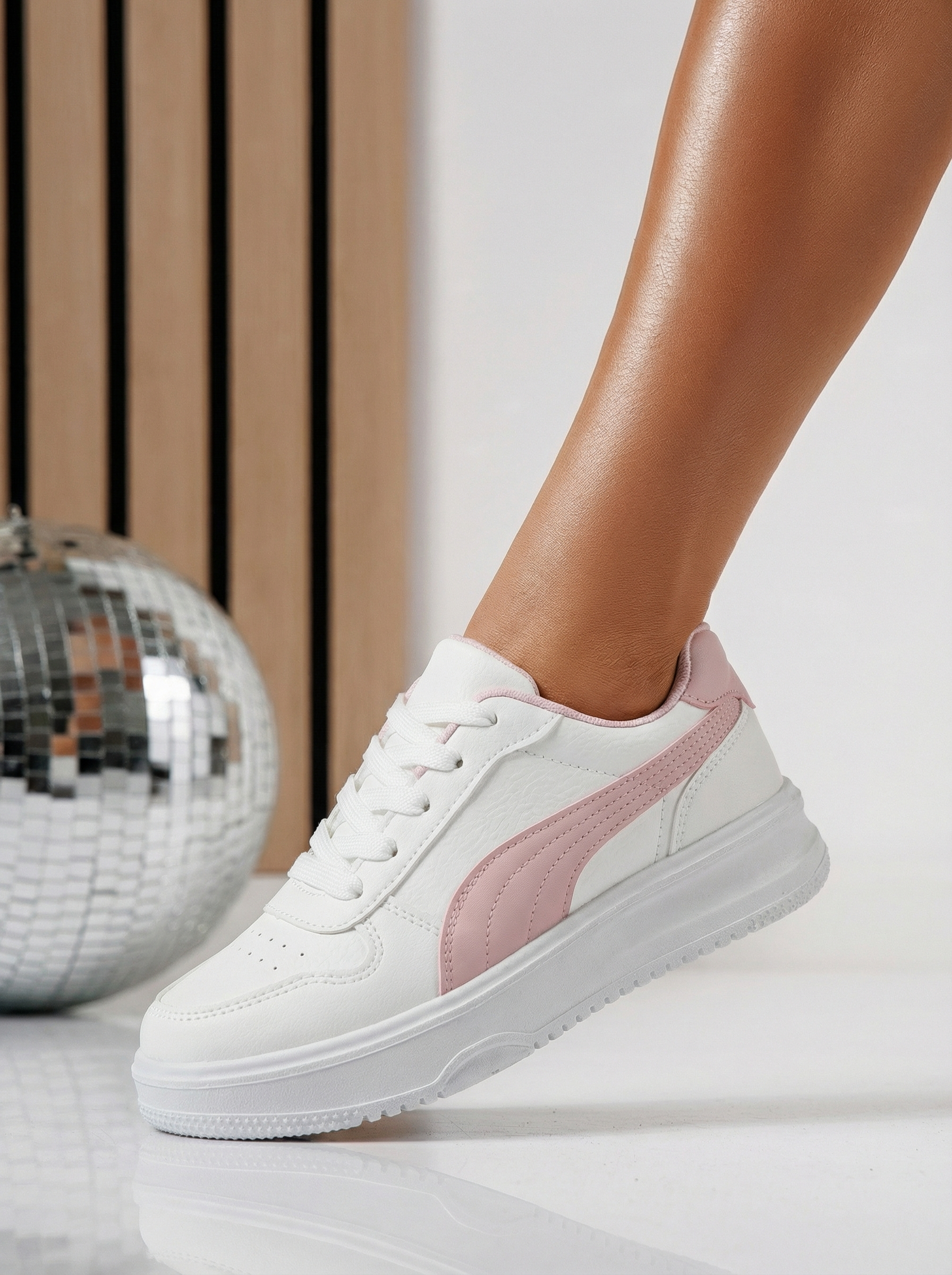 Női sportcipők rózsaszín öko bőrből készült Natalia #24501