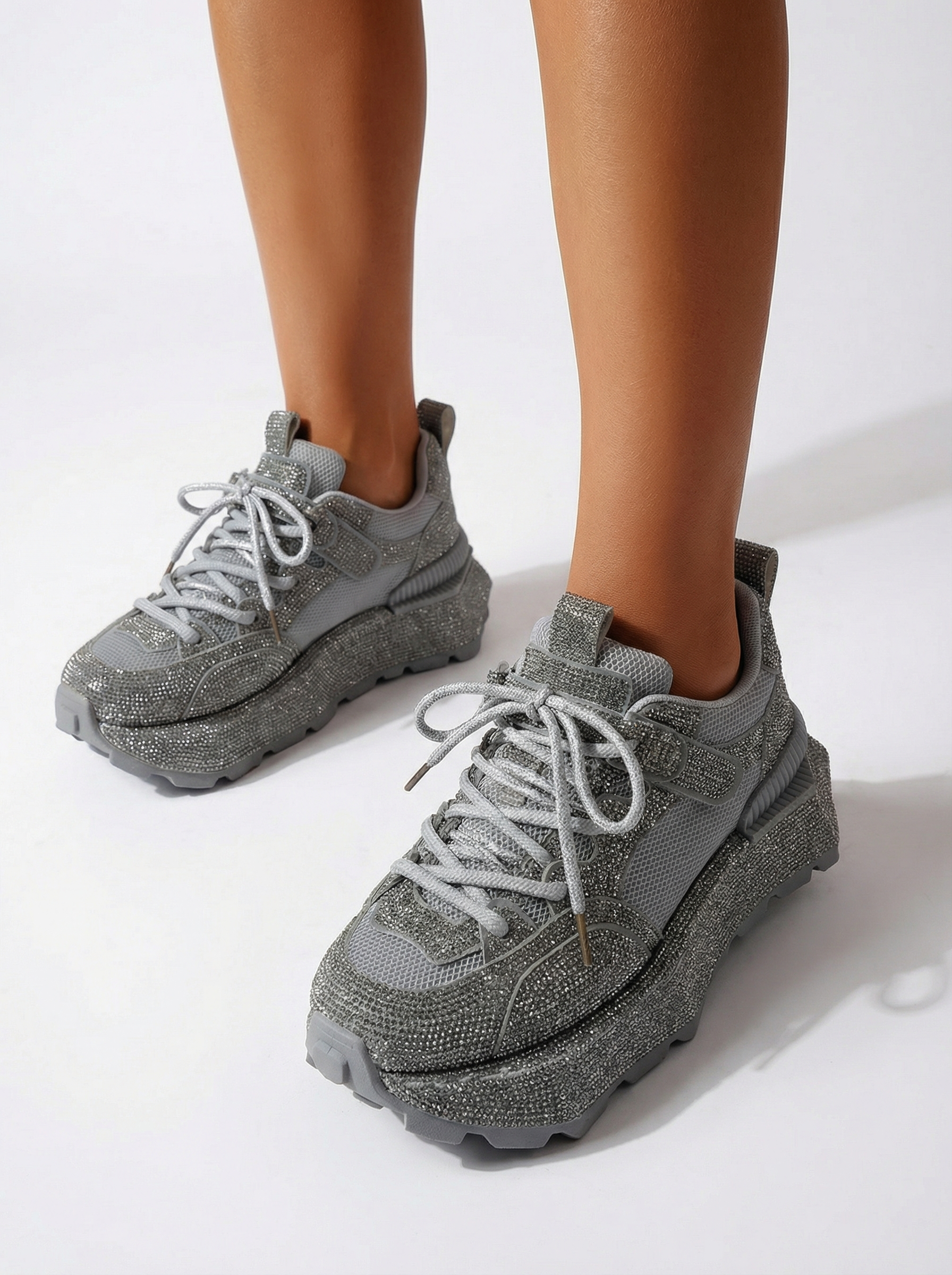 Női sportcipők szürke textil anyagból készült Ester #24510