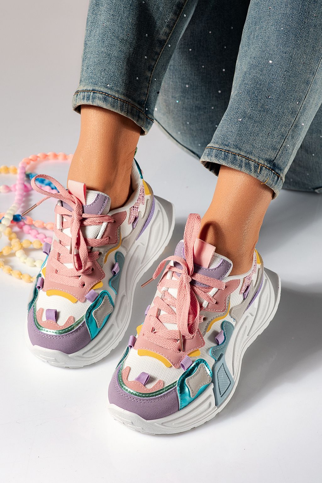 Tarka női tornacipő ökobőrből Maddy #24531