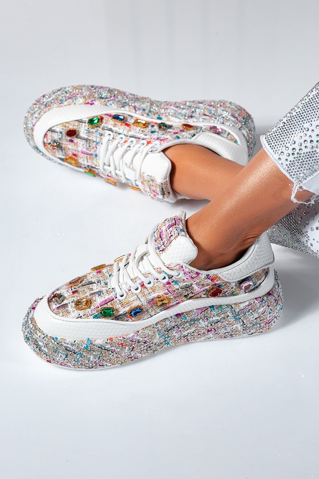 Női fehér tornacipő ökobőrből Eda #24532