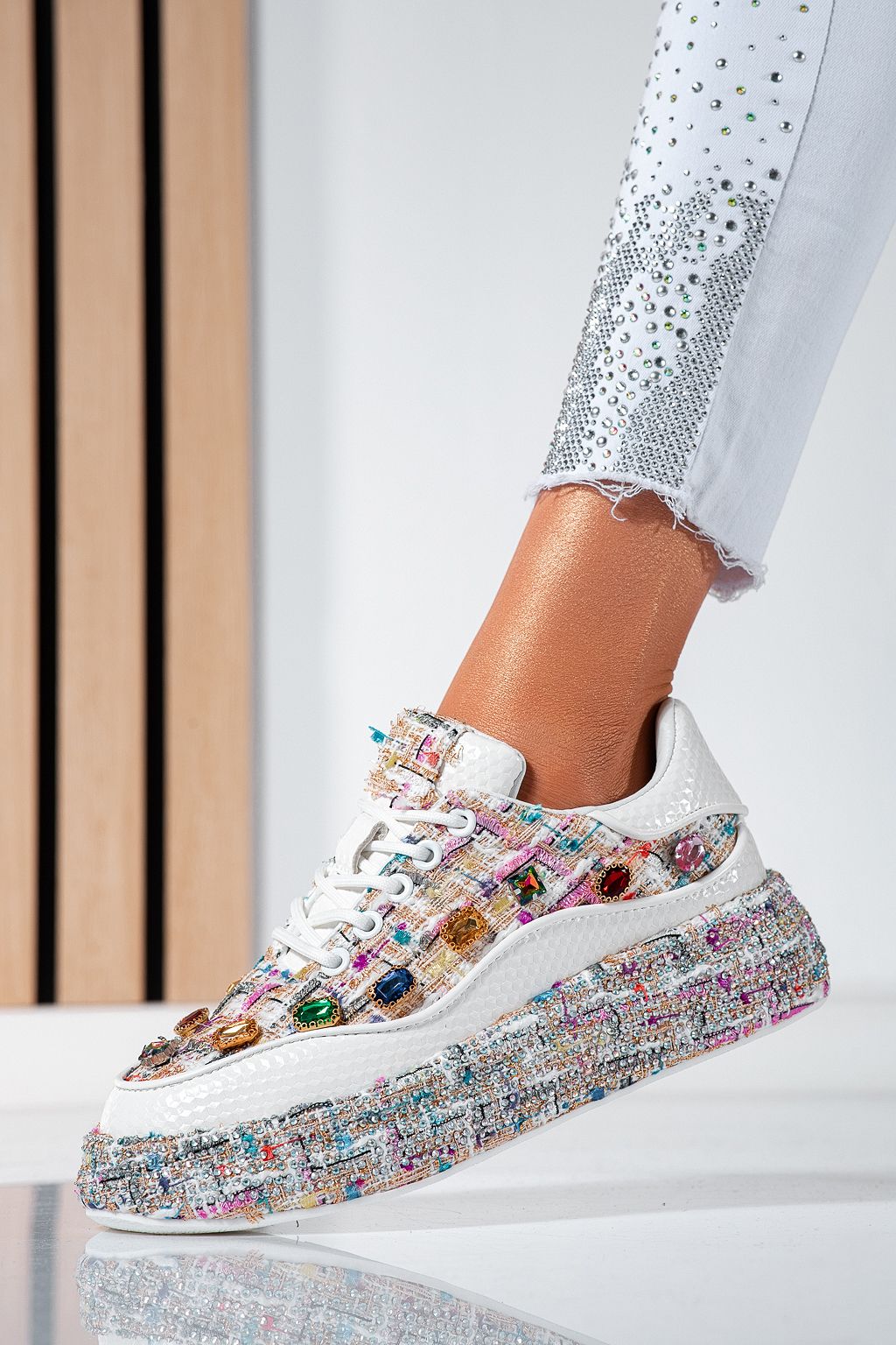 Női fehér tornacipő ökobőrből Eda #24532