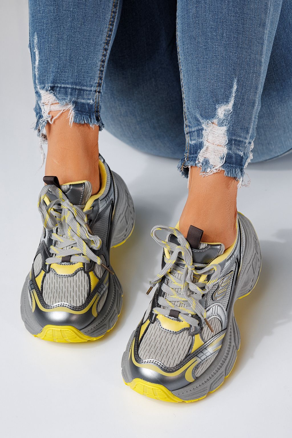 Anita Női Sportcipő Sárga Textil Anyagból #24547