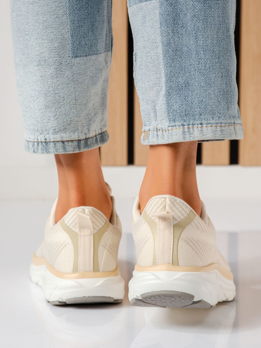 Luisa Női Sportcípő Bézs Textil Anyagból #24559