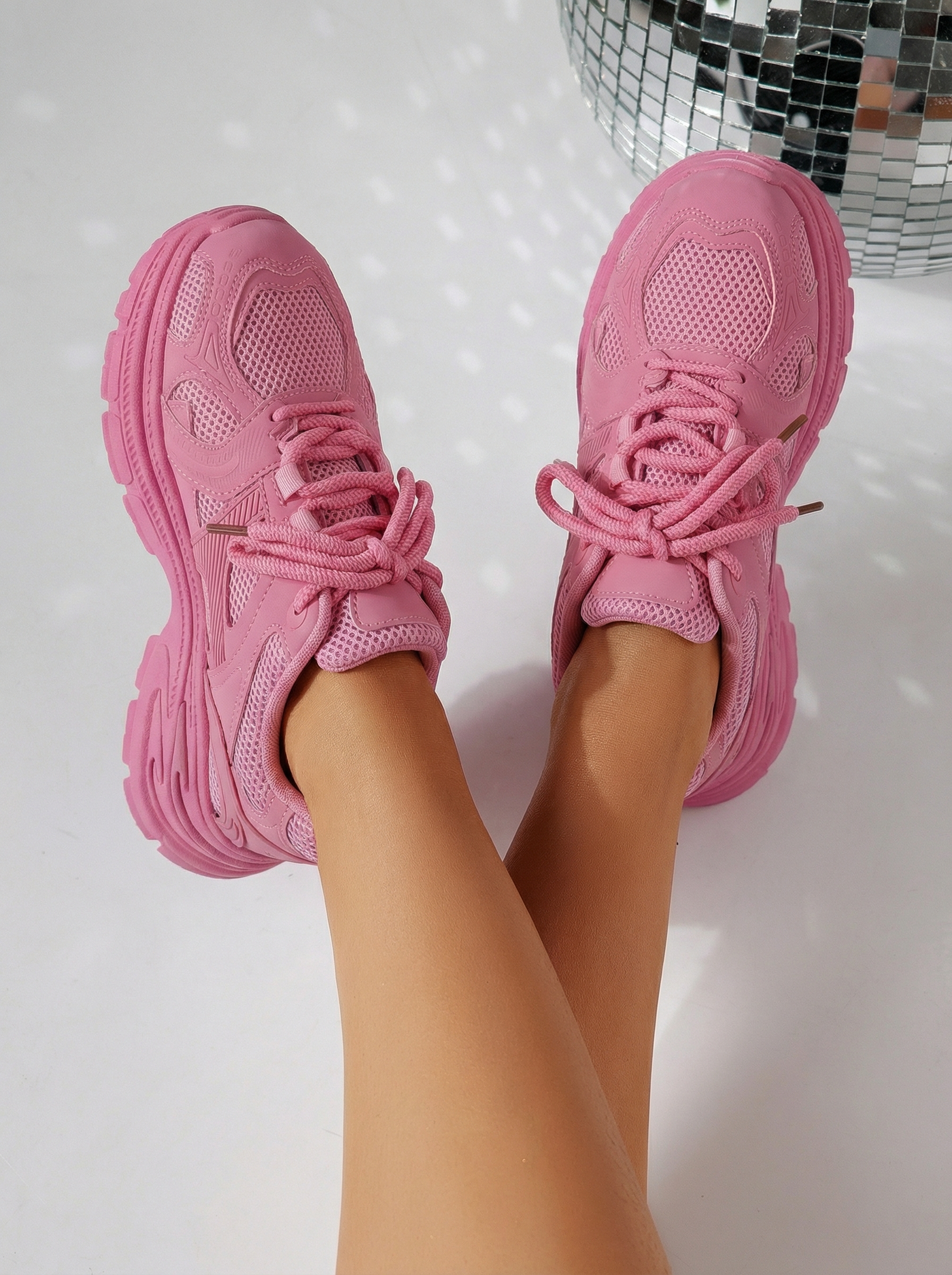 Női rózsaszín sportcipő ekológikus bőrből Amber #24524