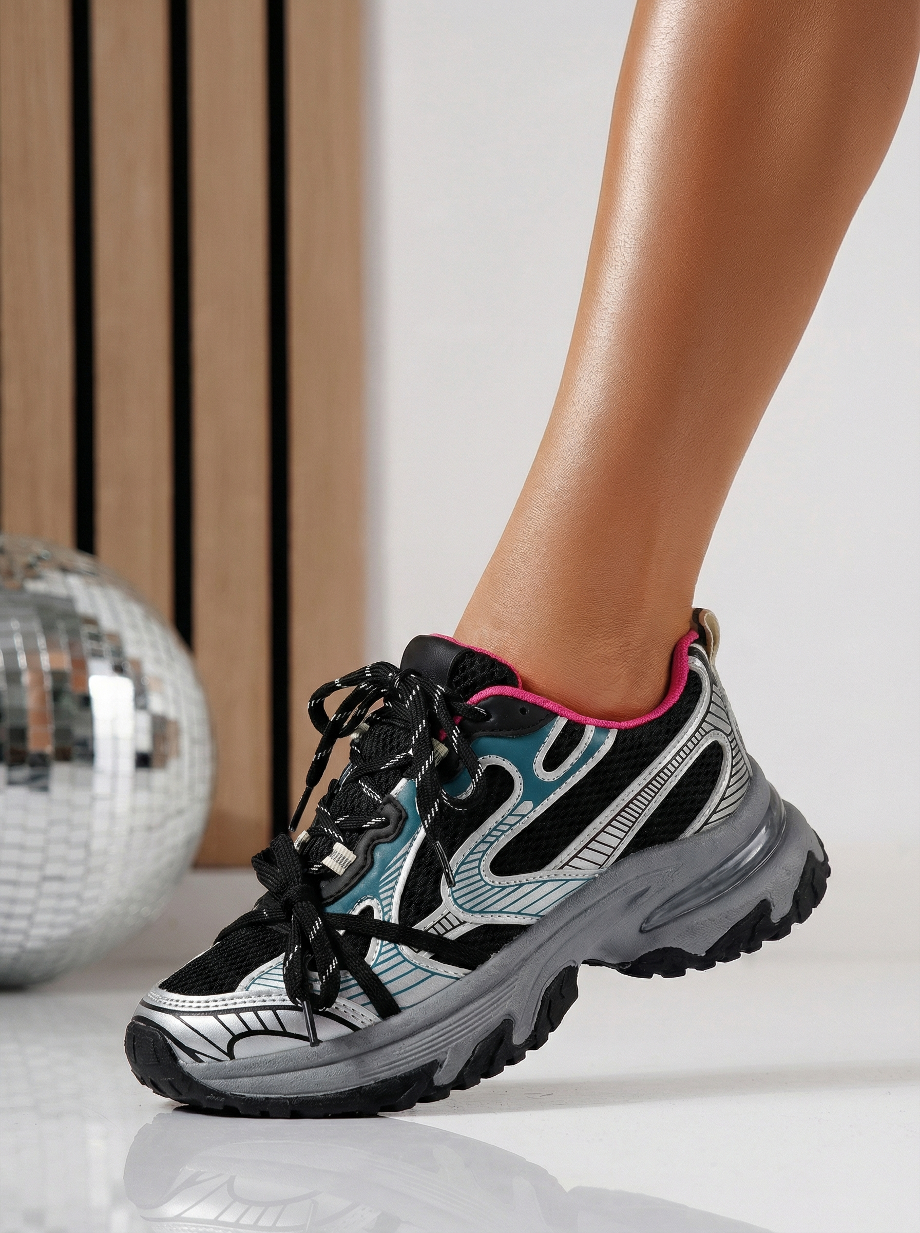 Női szürke ekológikus bőr tornacipő Anne #24526