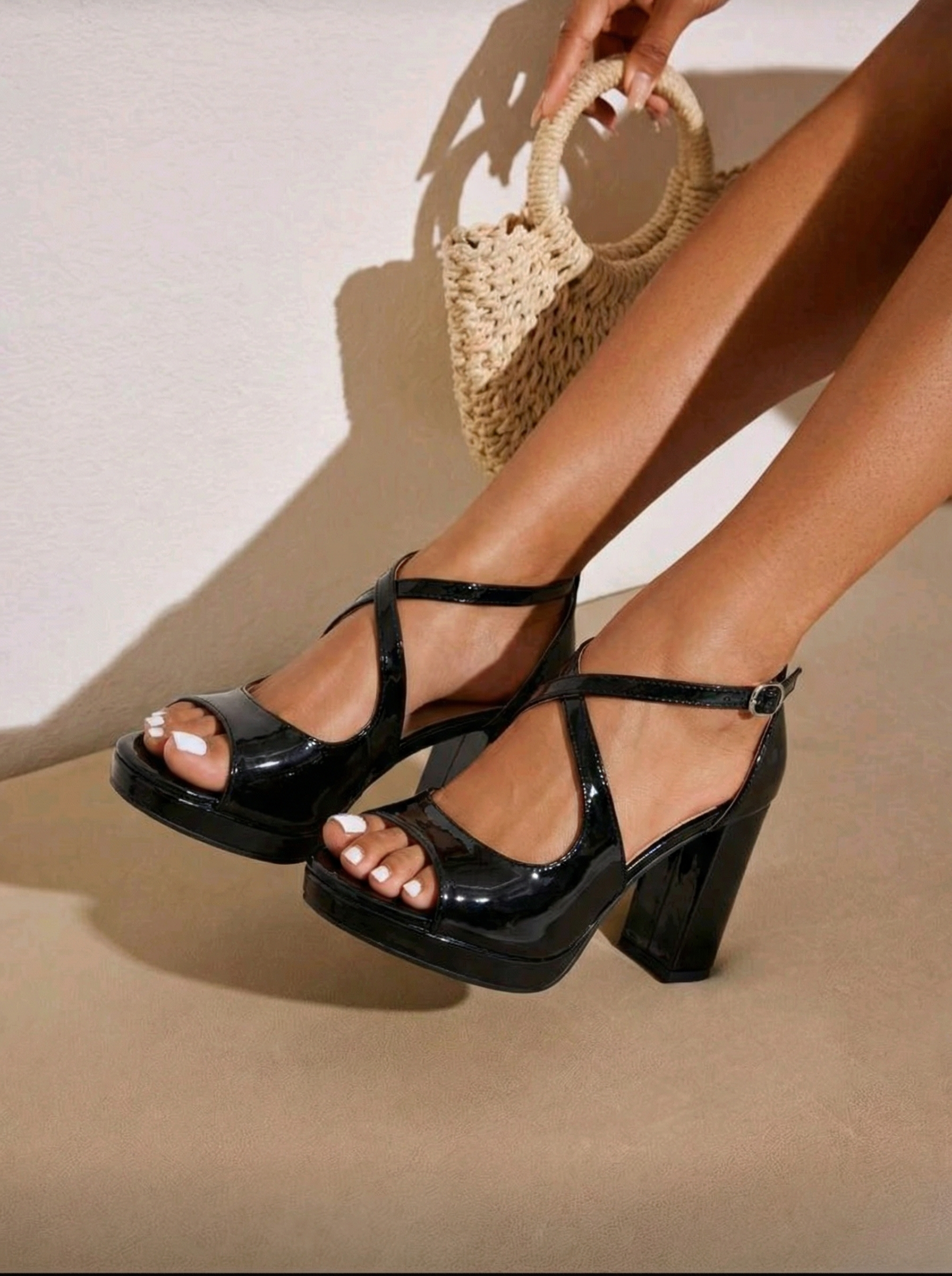 Ottilie Női Fekete Magassarkú Szandál #14209