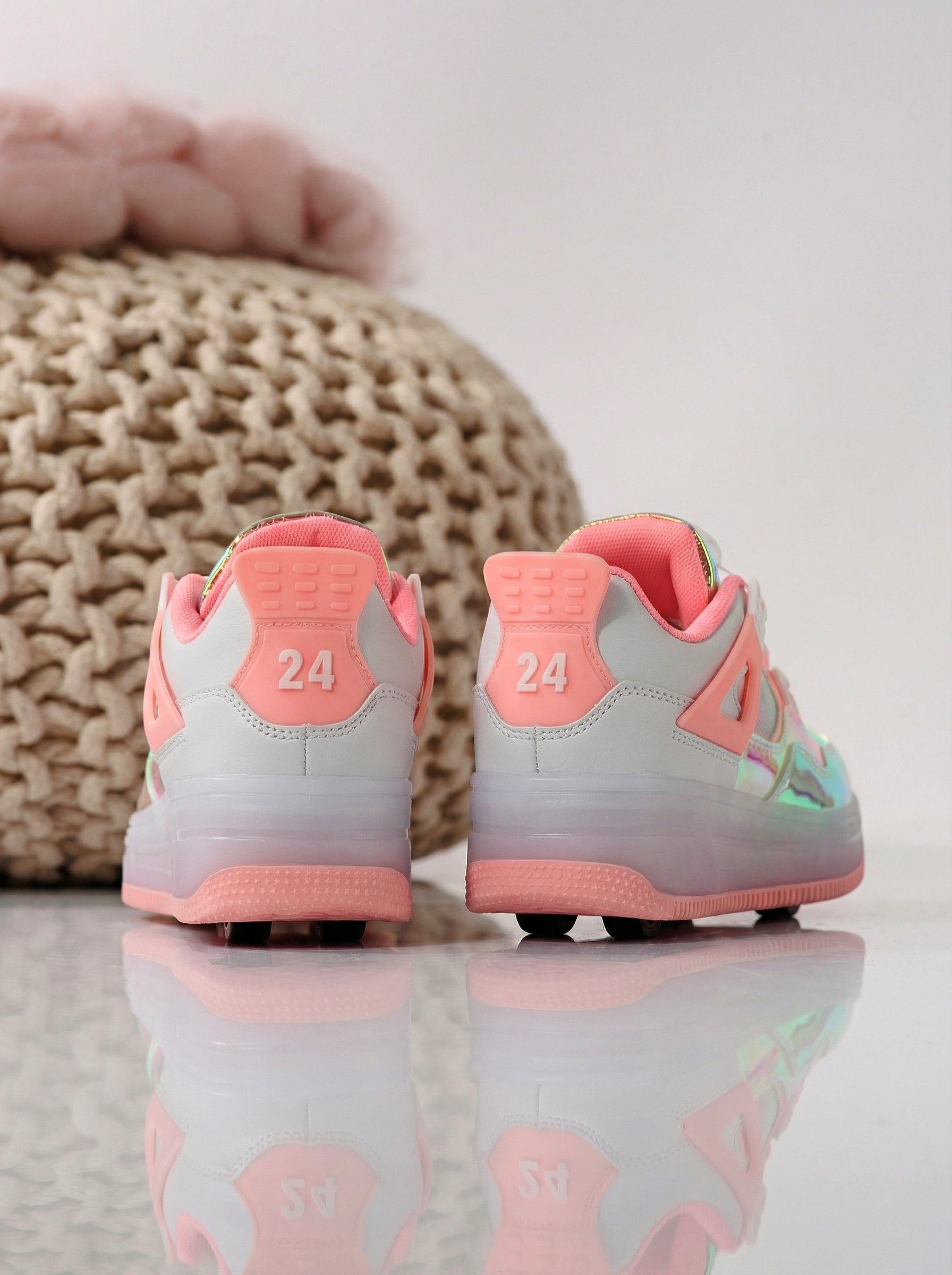 Rózsaszín ekológikus bőr roller tornacipő Helys2 #24572