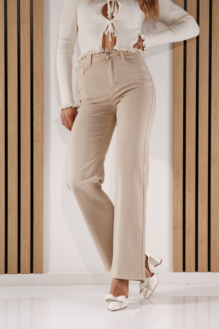 Női trapéz farmer Darcy bézs #A1404