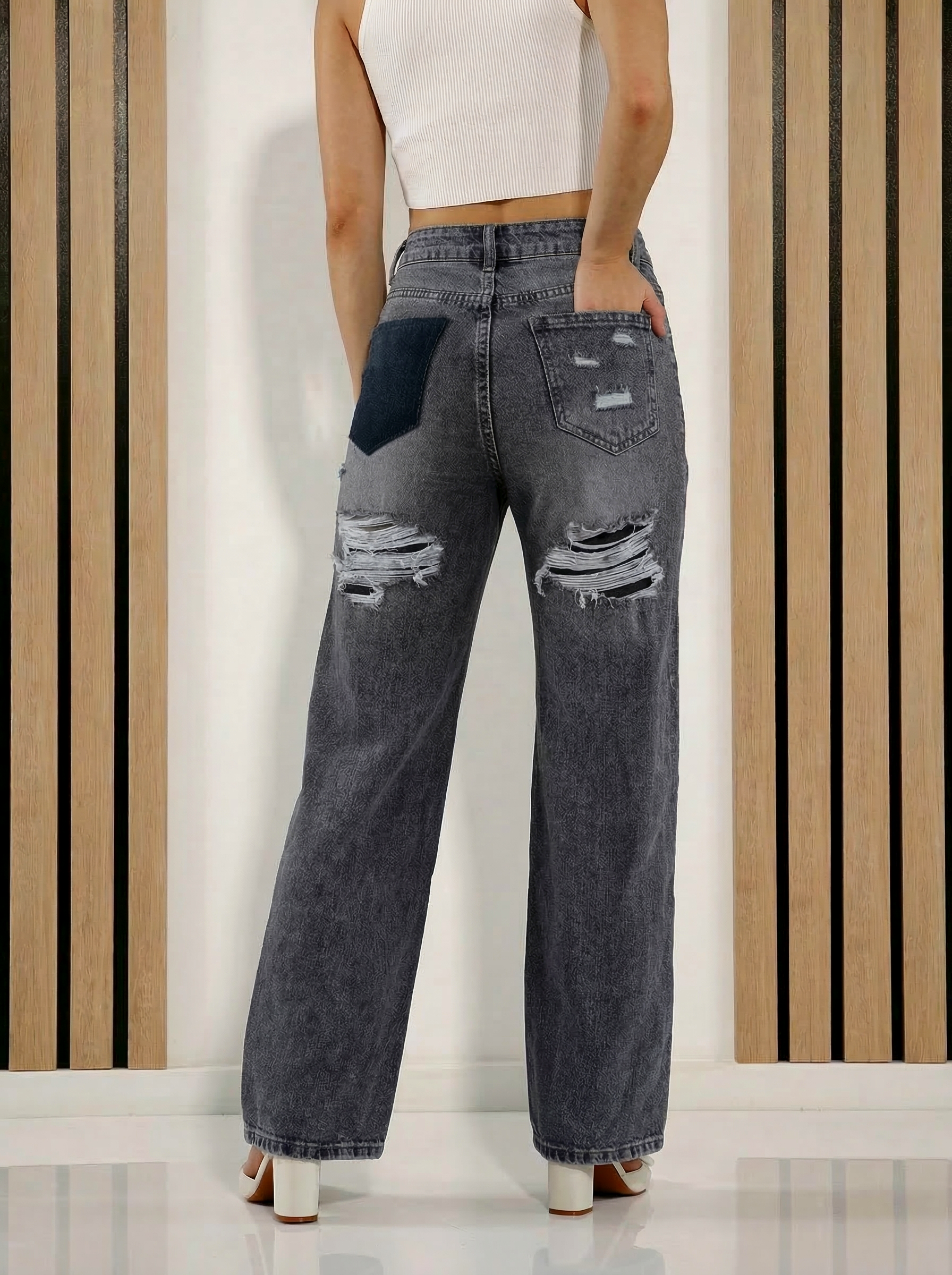 Női trapéz farmer Casiana szürke #A1407