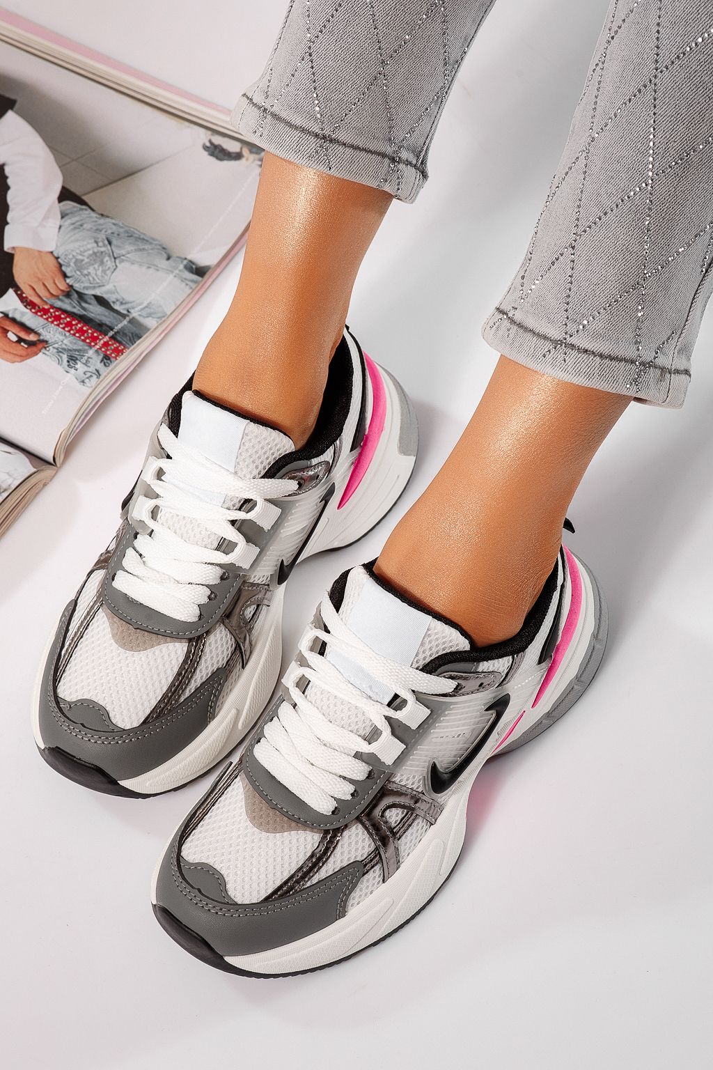 Női fehér tornacipő ökobőrből Amy #24604