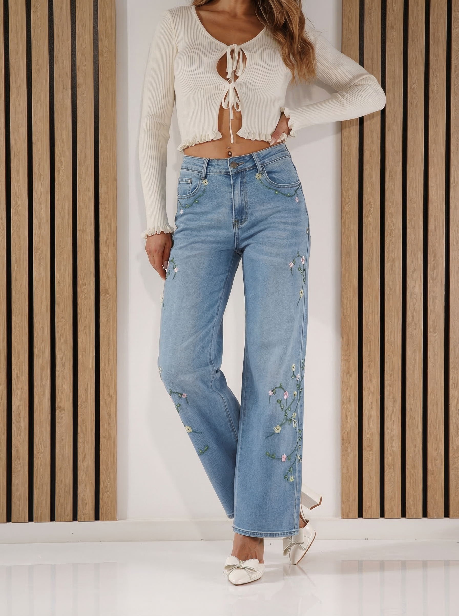 Női Wide Leg farmernadrág Zinna kék #A1415