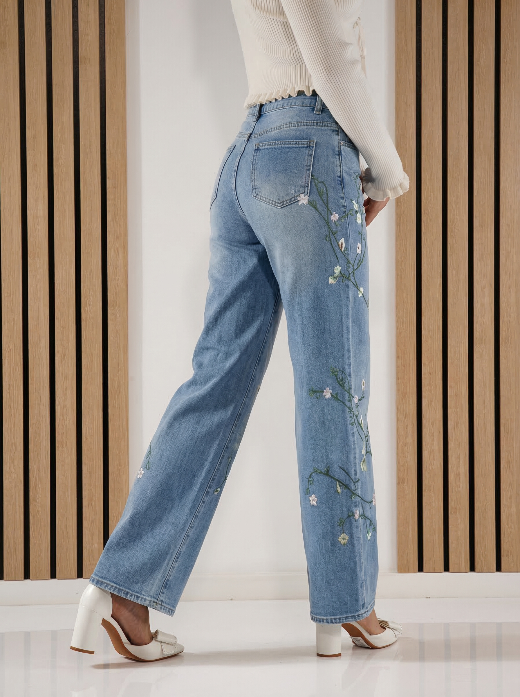 Női Wide Leg farmernadrág Zinna kék #A1415