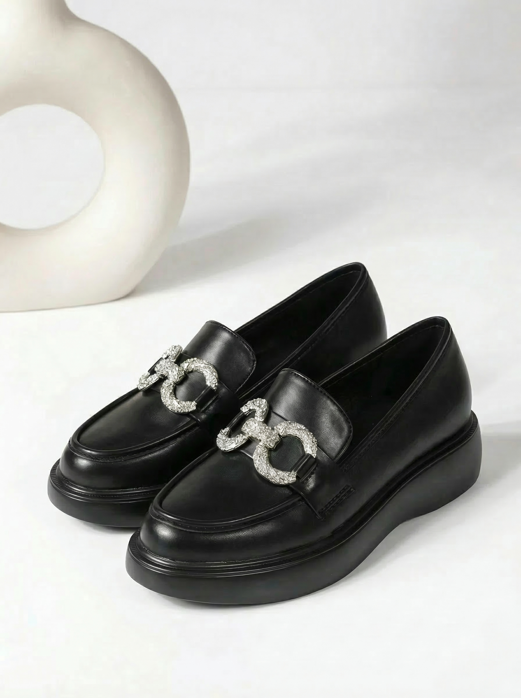 Ella Női Alkalmi Cipő Fekete Ökológiai Bőrből #18317