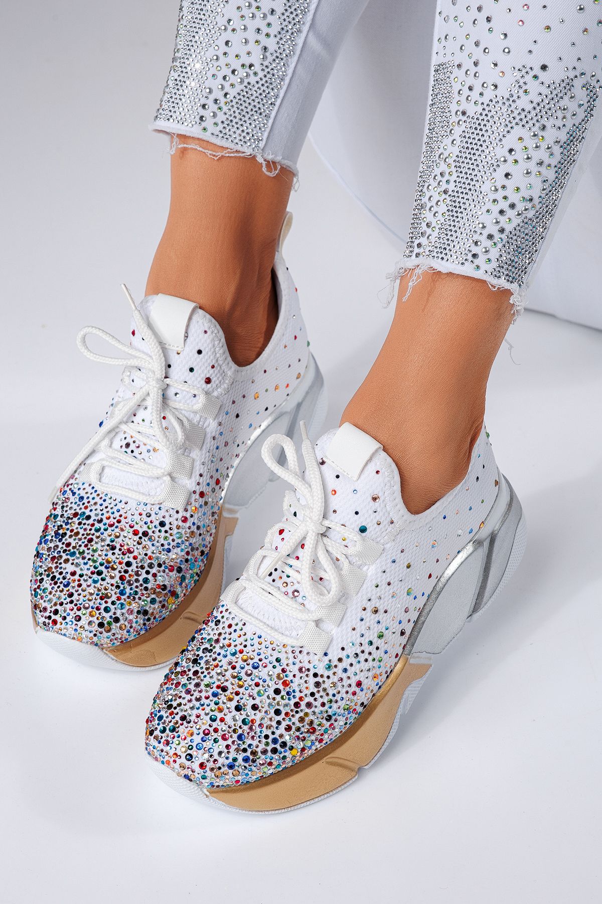 Női fehér textil tornacipő Maria #24608