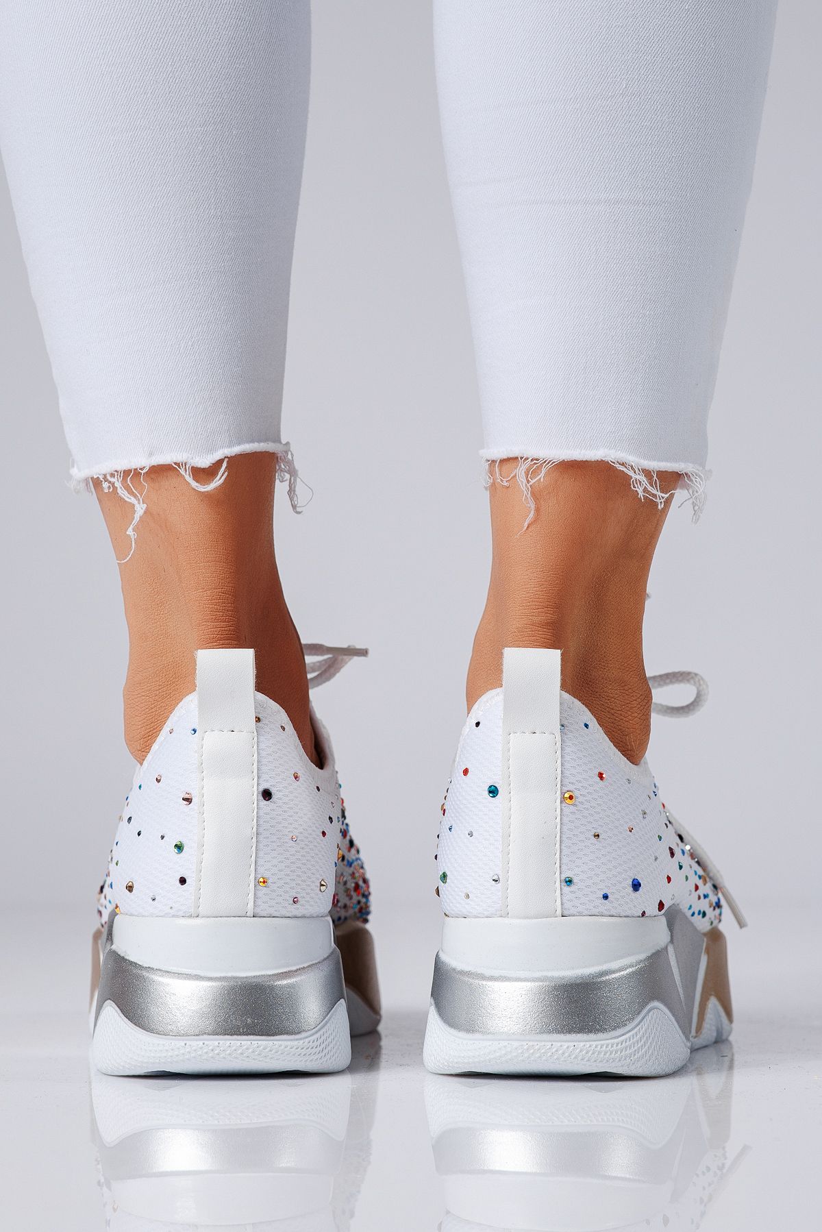 Női fehér textil tornacipő Maria #24608