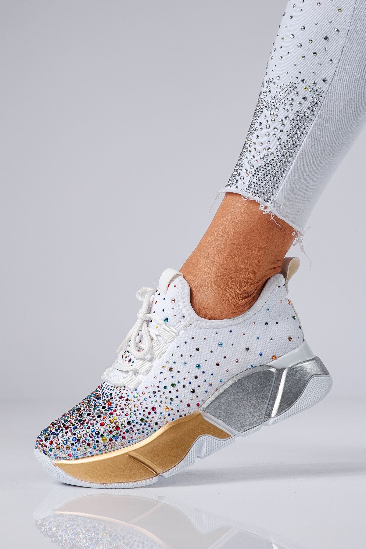 Női fehér textil tornacipő Maria #24608