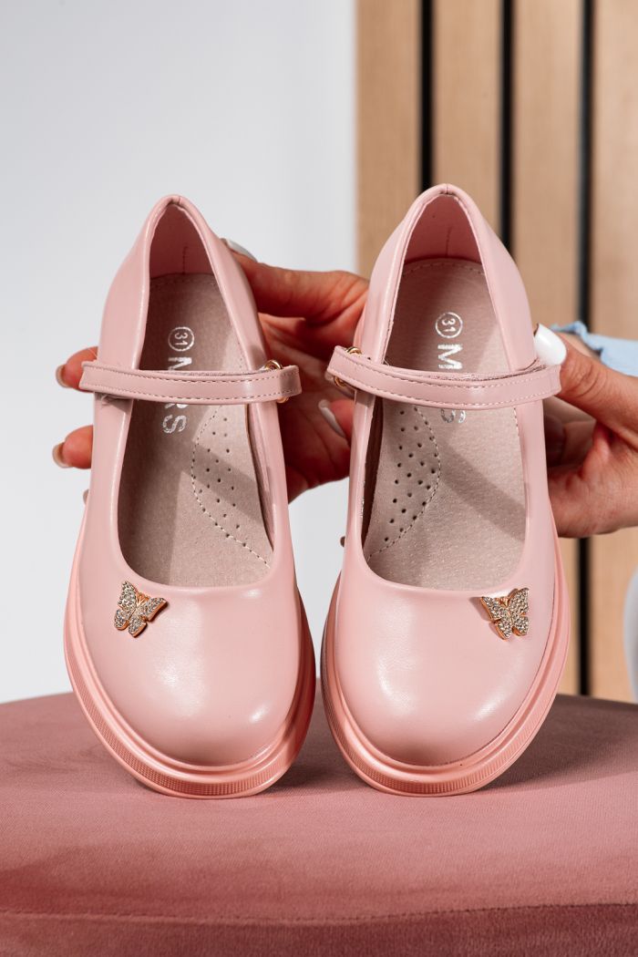 Rózsaszín lány cipő eco-bőrből Sara2 #24647