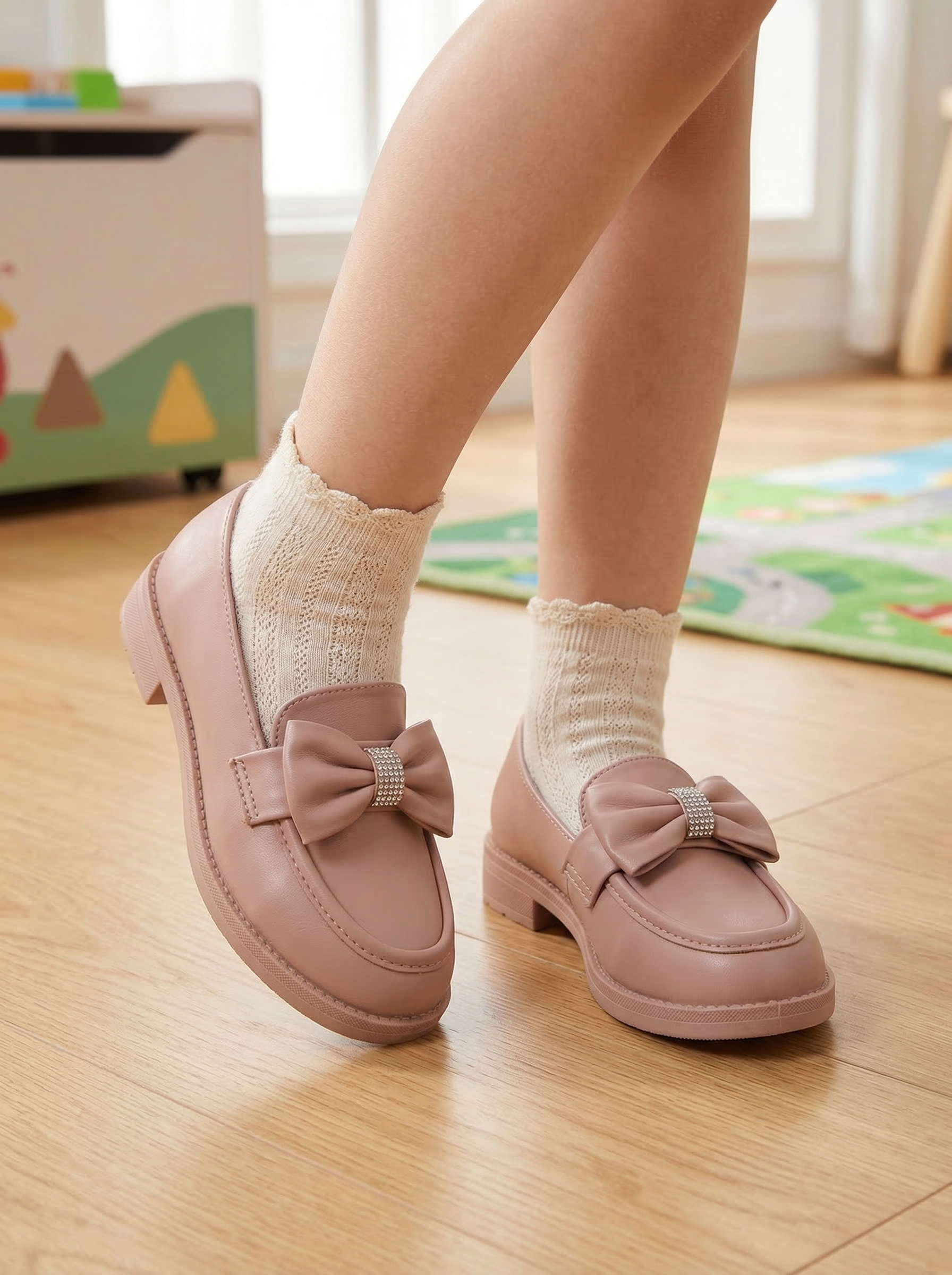 Lány Cipők rózsaszín öko bőrből készült Alda #24617