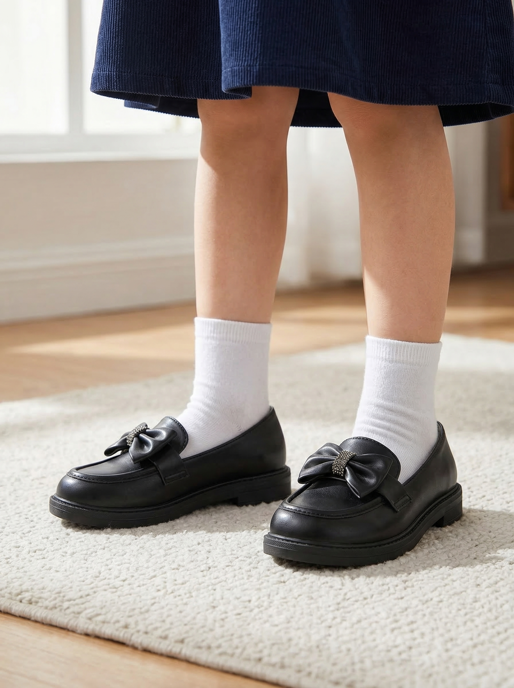 Lány Cipők fekete öko bőrből készült Alda2 #24620