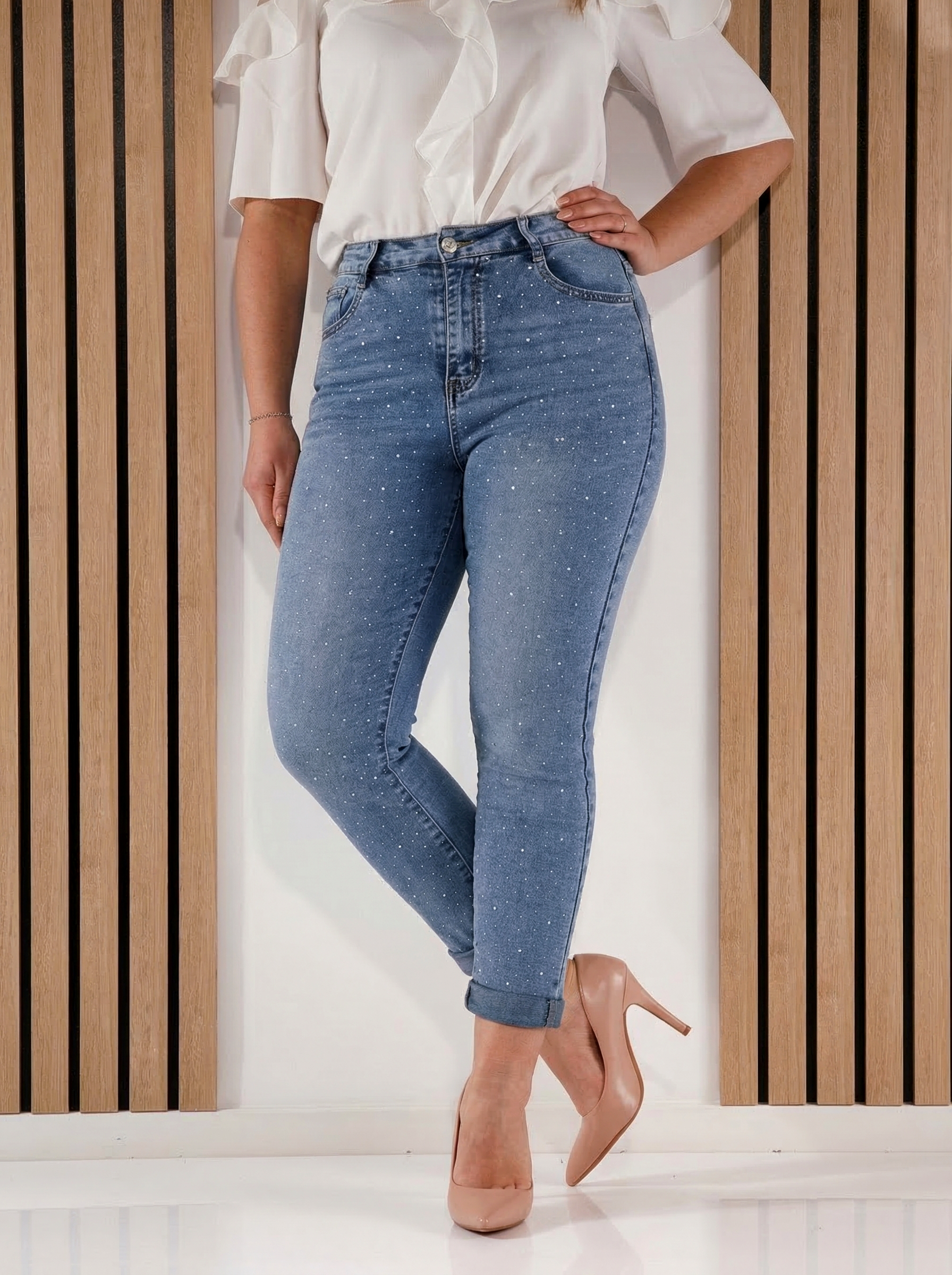 Momfit női farmernadrág Ana kék #A1416