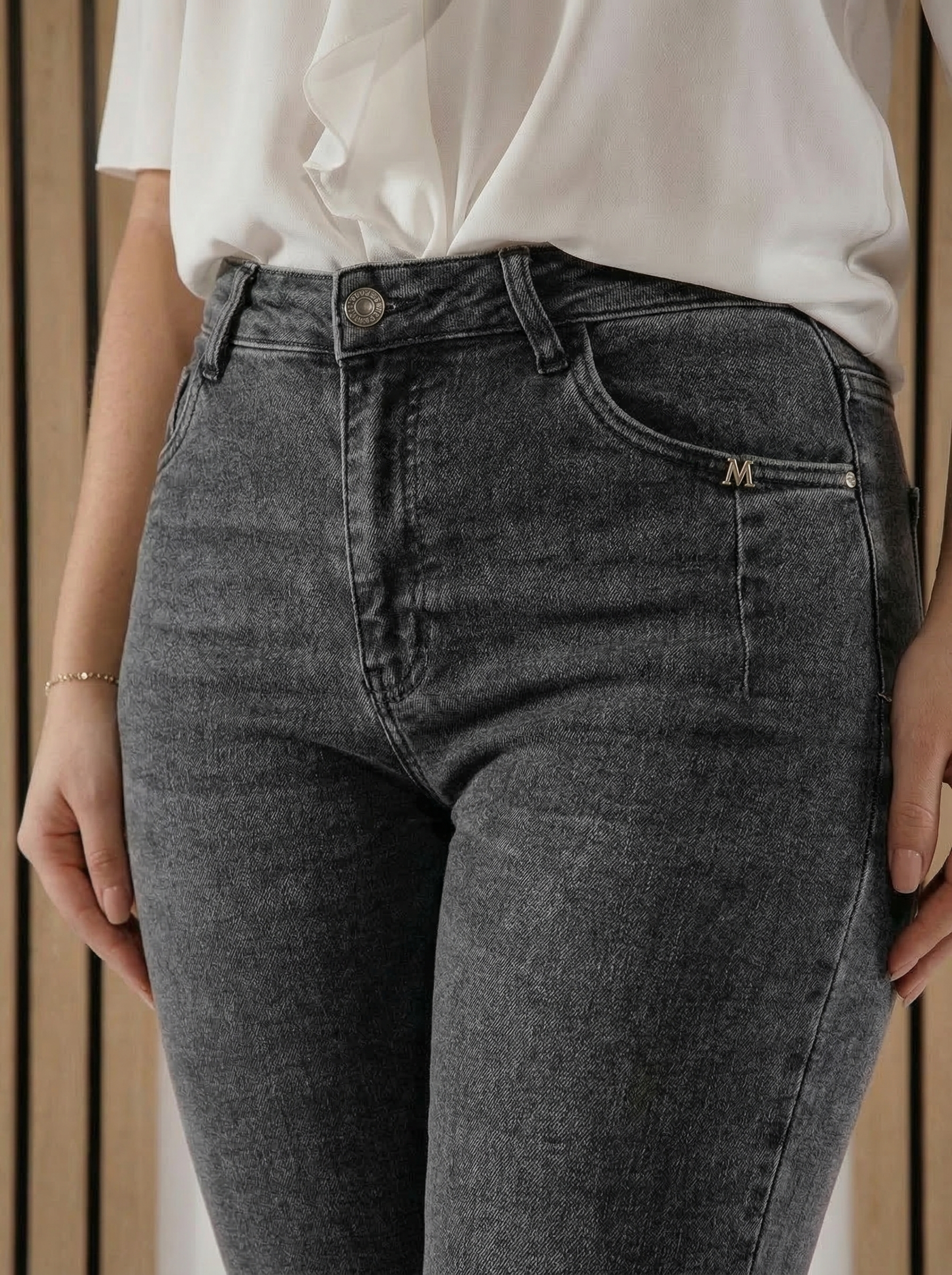 Momfit női farmernadrág Lesley szürke #A1423