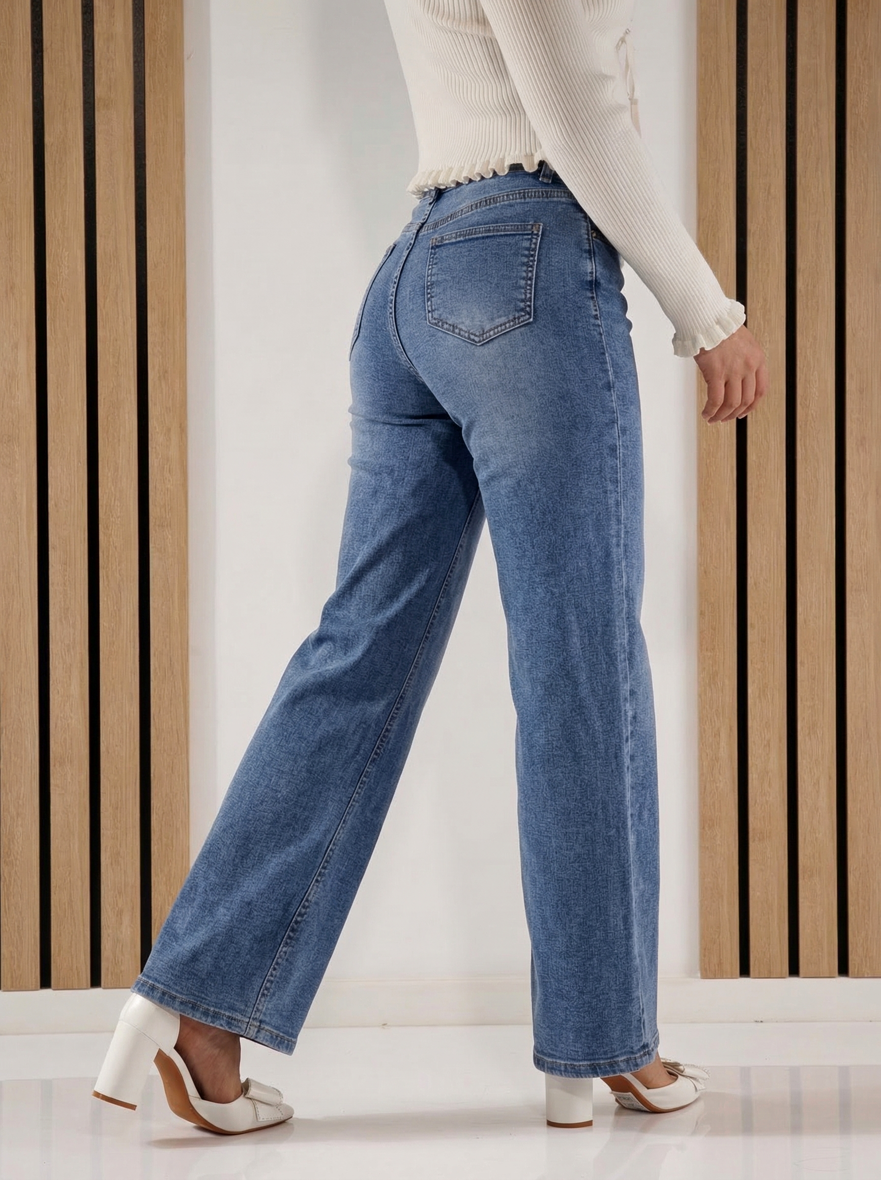 Wide Leg női farmernadrág Missa kék #A1424