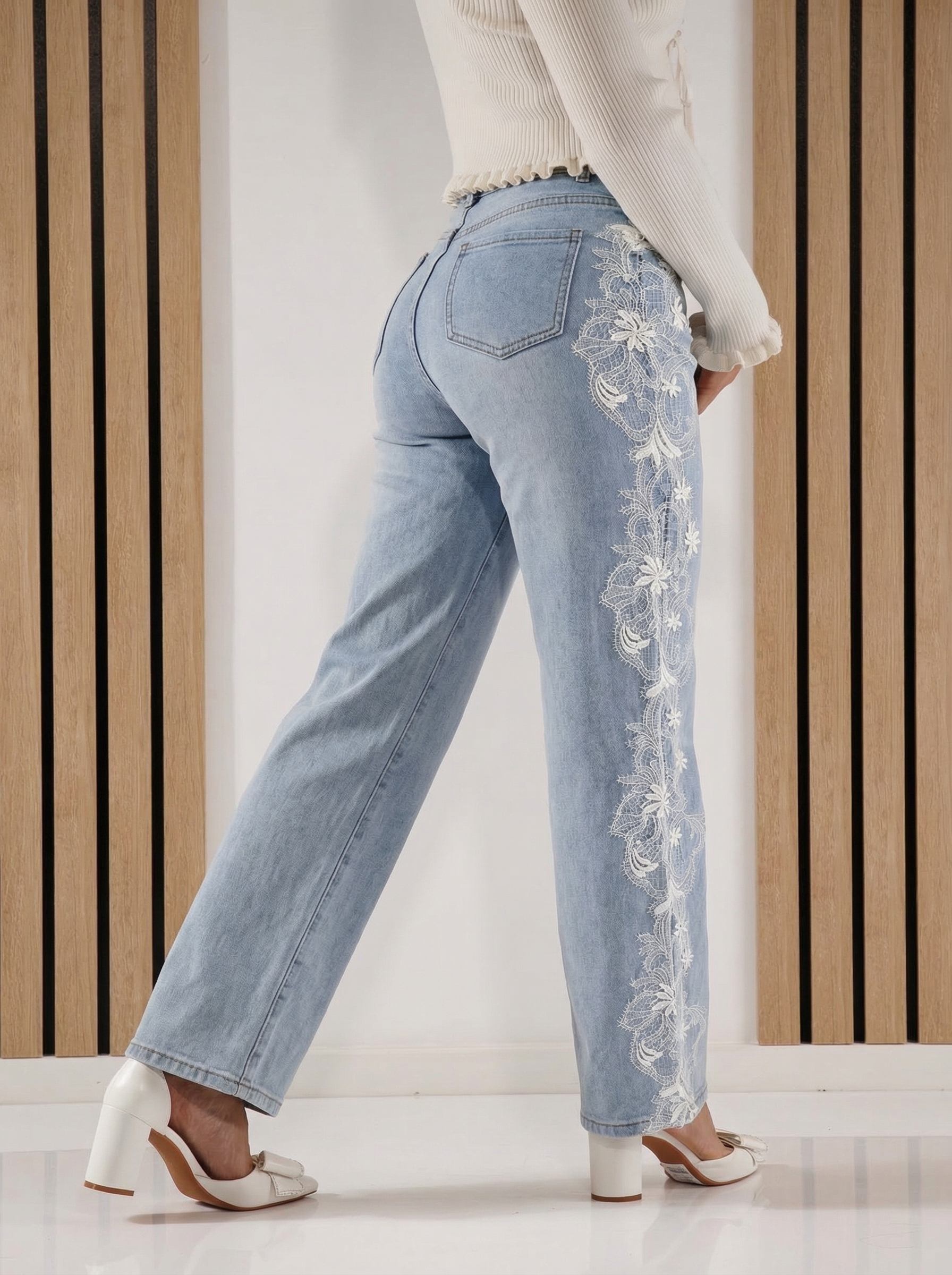 Wide Leg női farmernadrág Cate kék #A1418