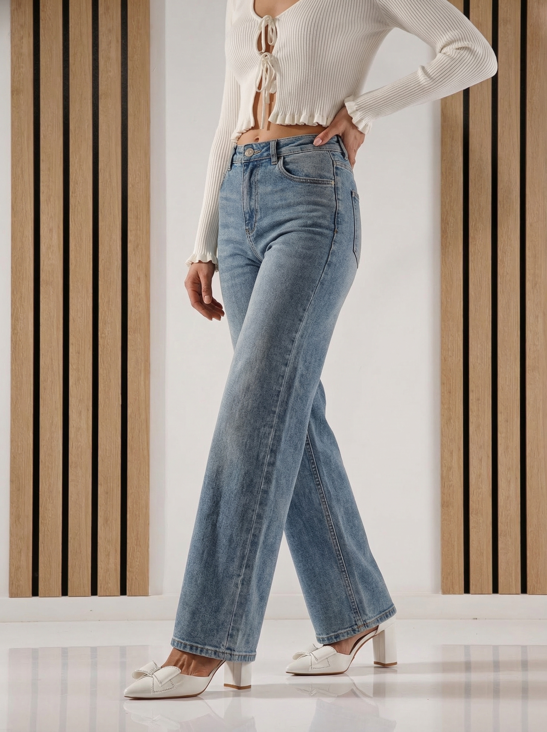 Wide Leg női farmernadrág Dani kék #A1419