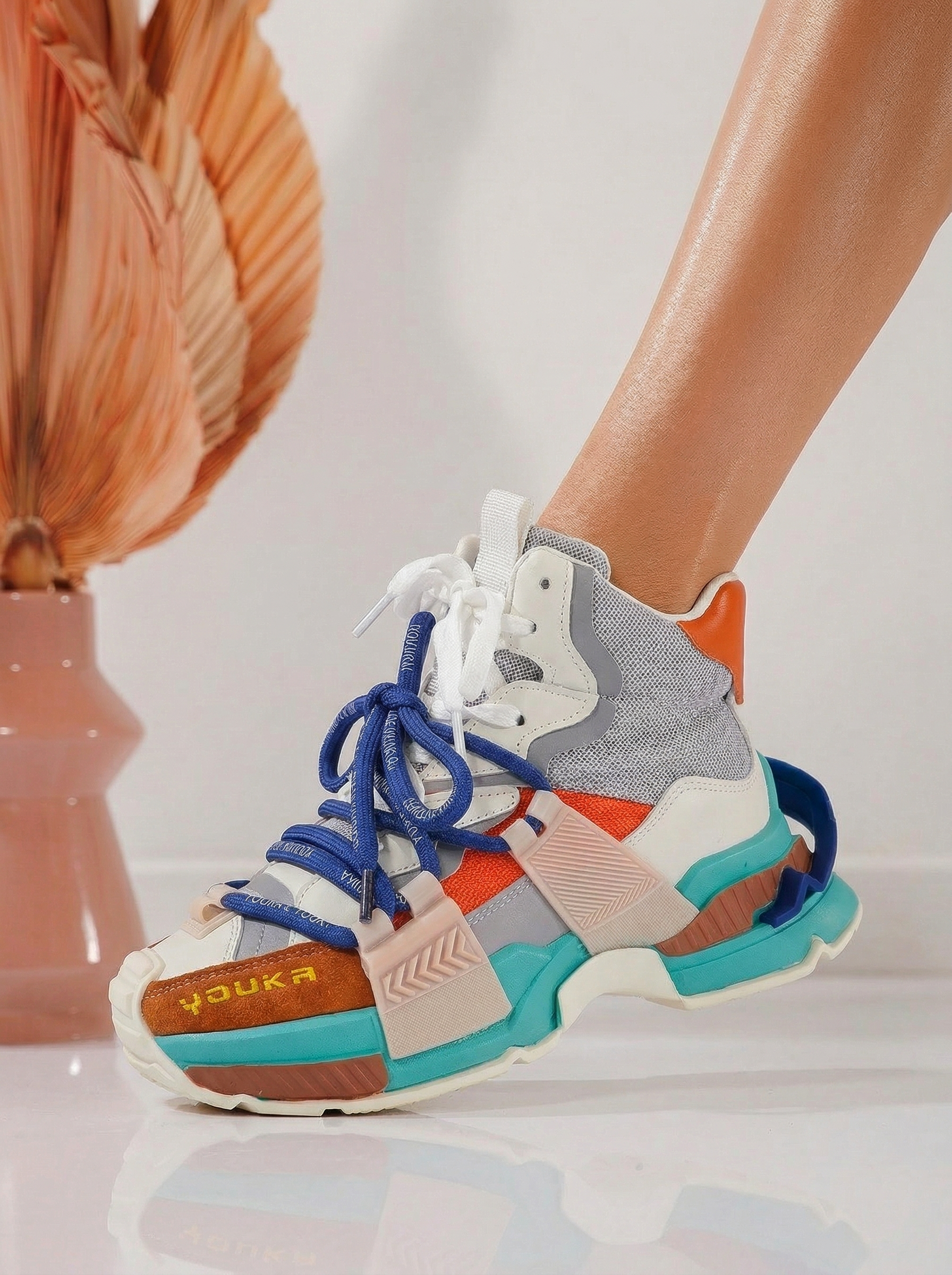 Női sportcipők narancs öko bőrből készült Nyssa #24682