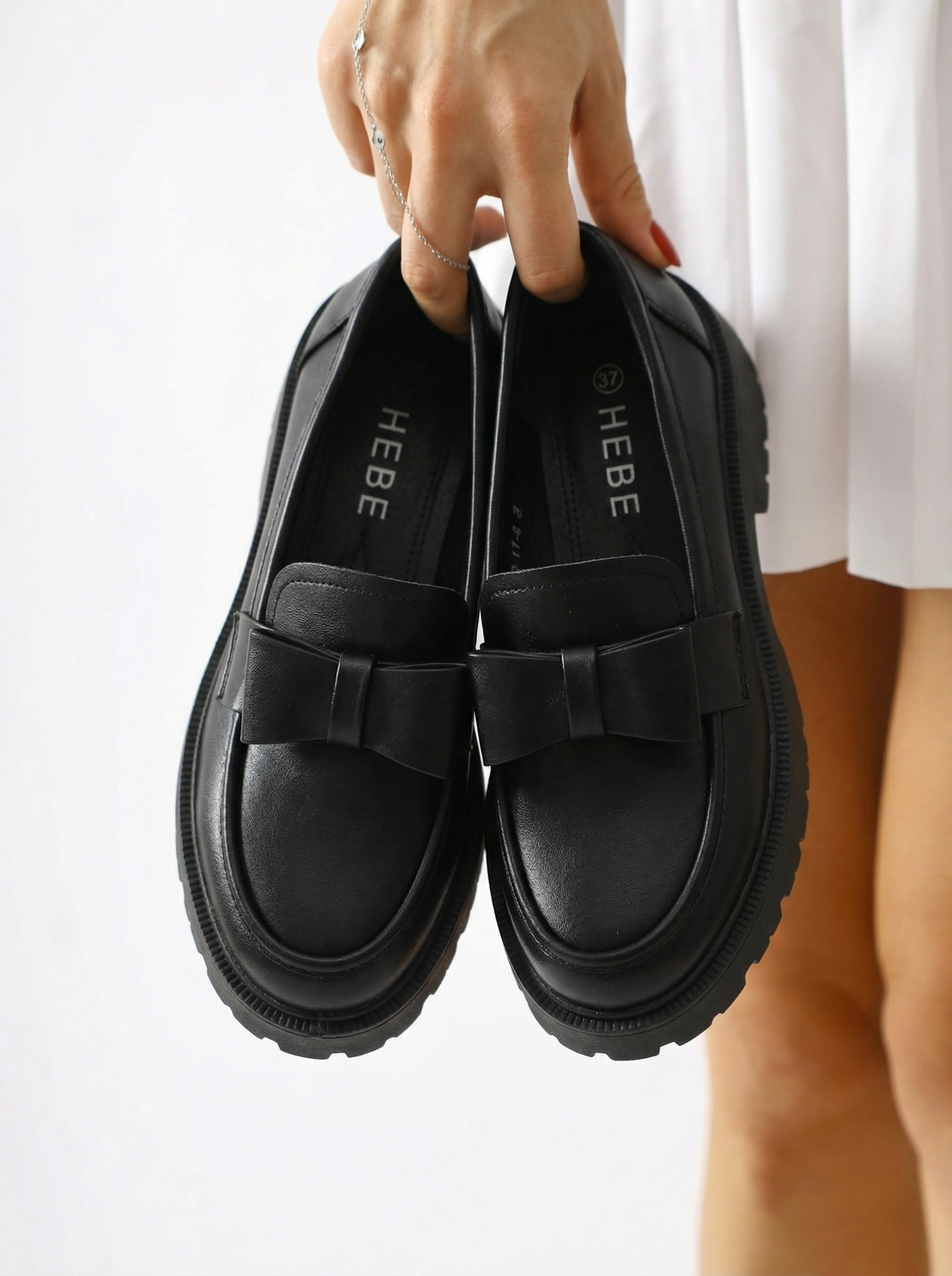 Női alkalmi cipők fekete öko bőrből készült Brielle #24663