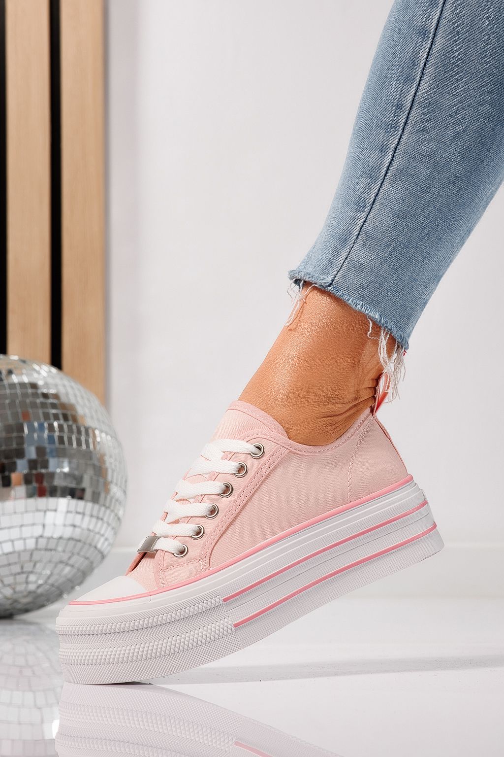 Rózsaszín női tornacipő textil Sophia #24725