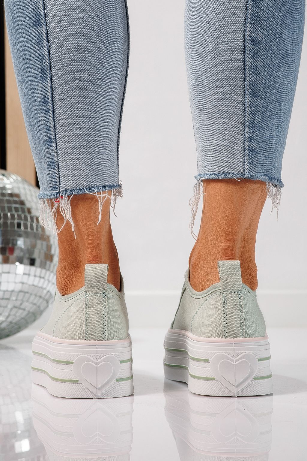 Zöld női tornacipő textil Sophia #24726