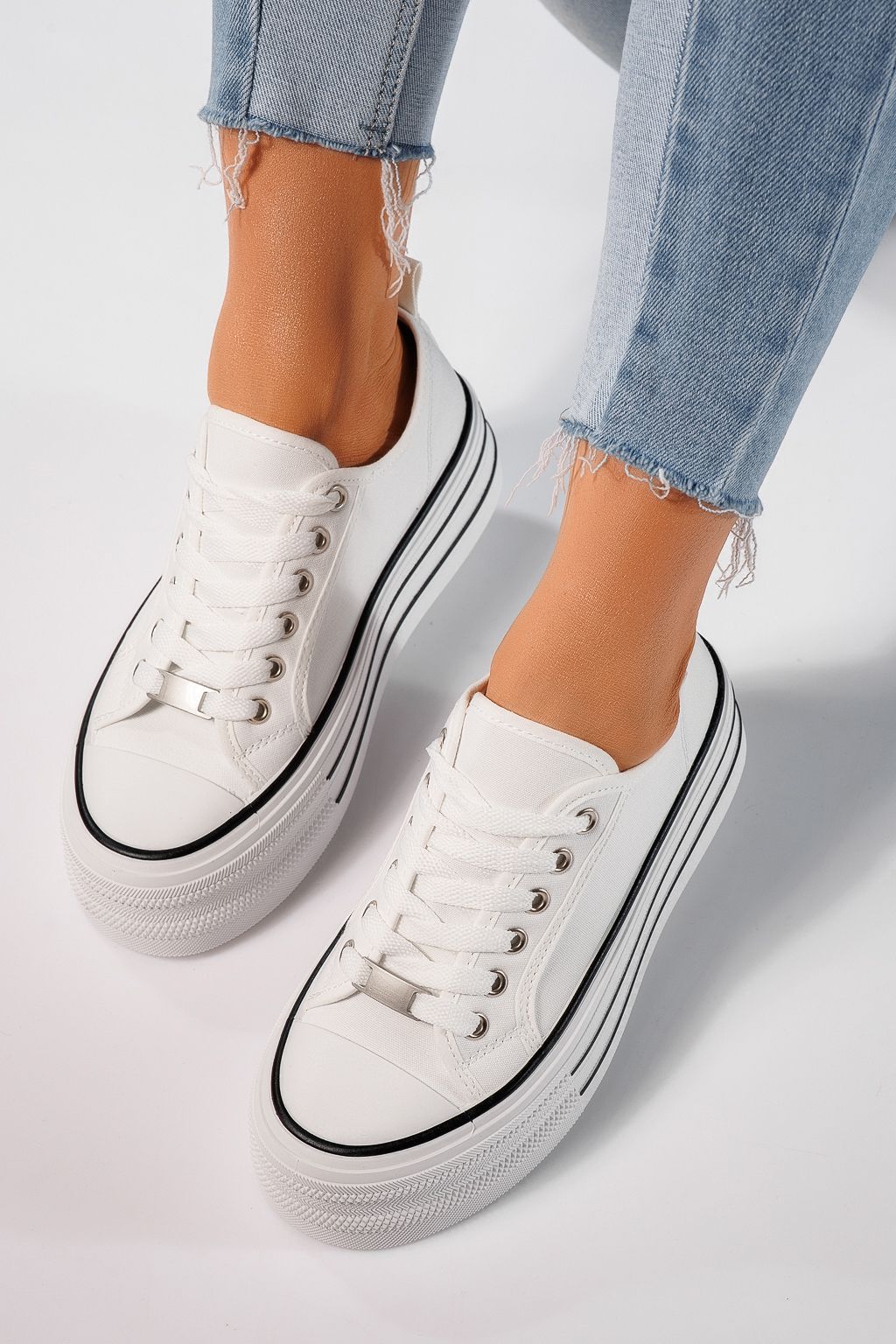 Fehér női tornacipő textil Sophia #24728