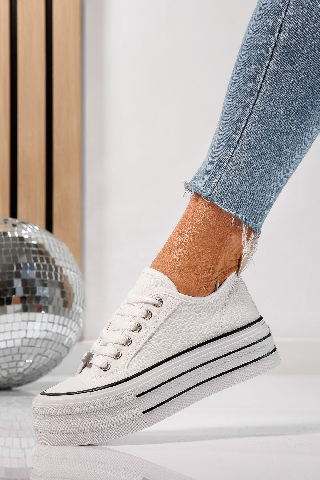 Fehér női tornacipő textil Sophia #24728