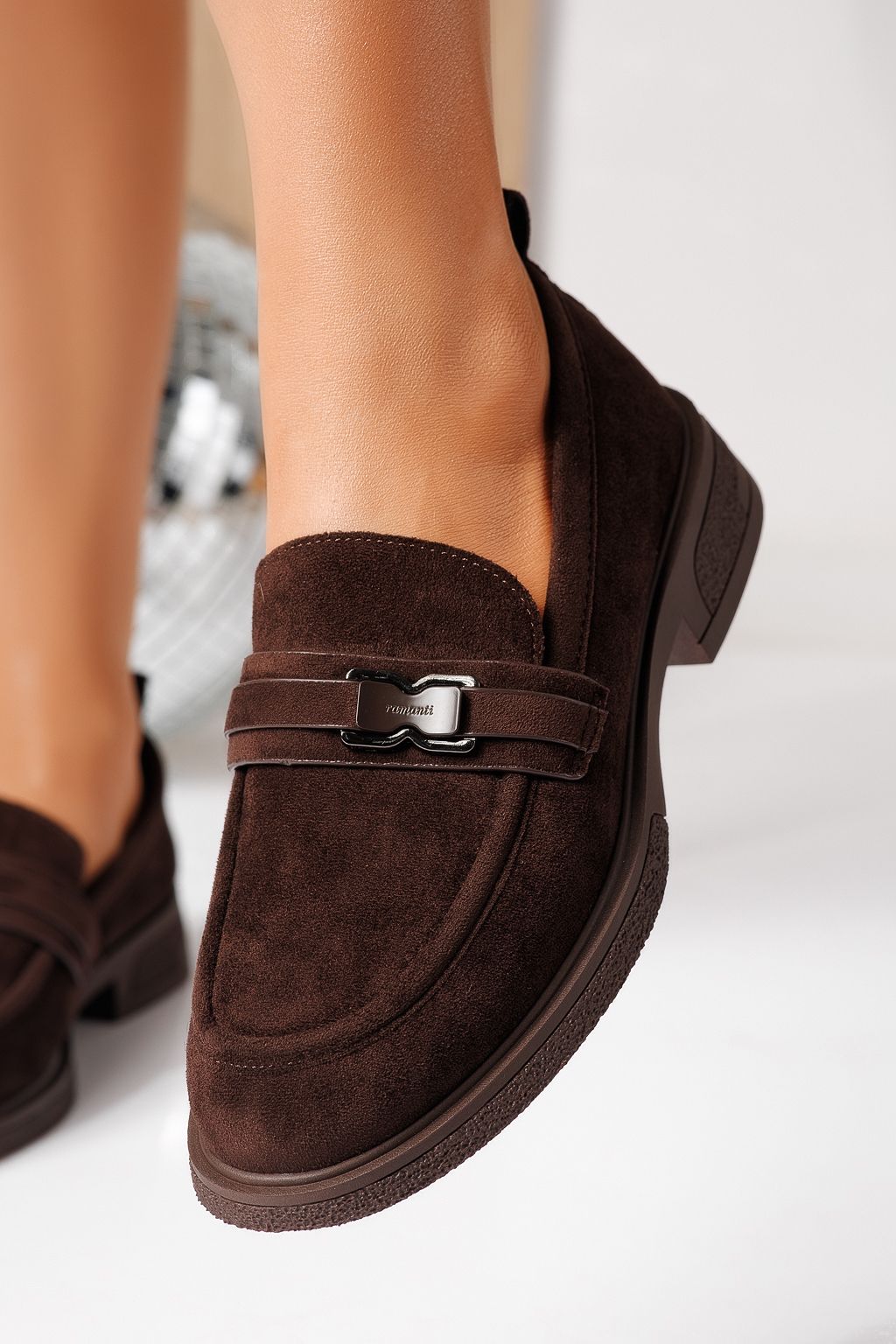 Női alkalmi cipők barna öko velúrból készült Cassia #24900