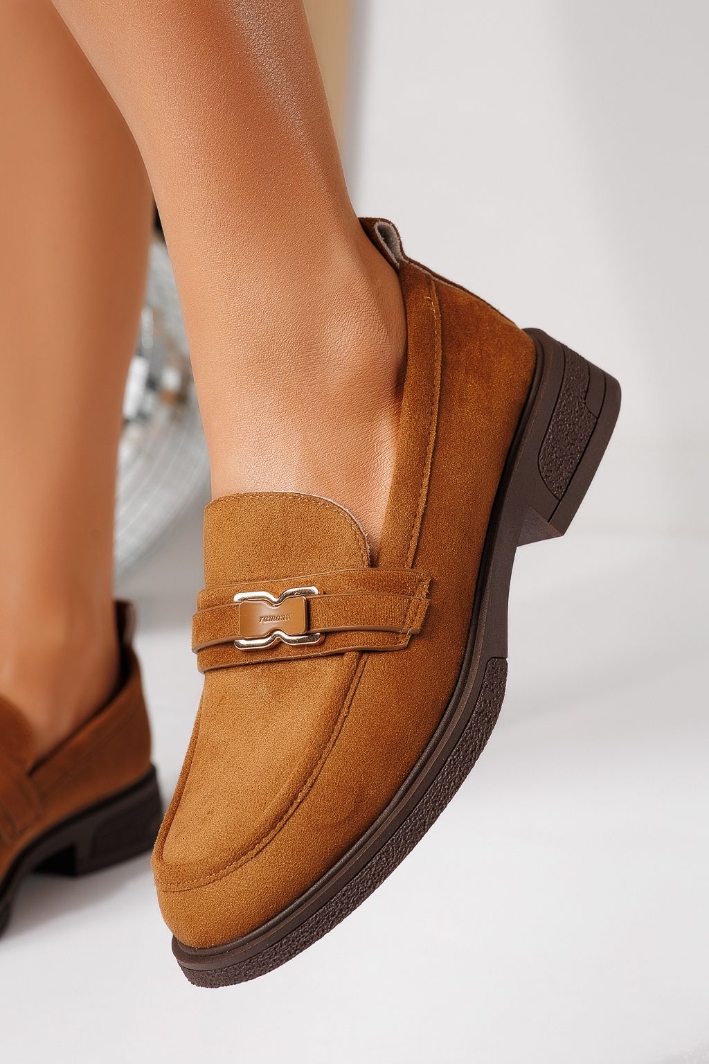 Női alkalmi cipők barna öko velúrból készült Cassia #24902